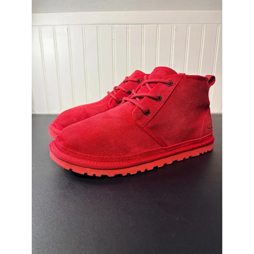 UGG Neumel Red‎ Suede Lace Up Chukka Boots 3236 Mens Size 9